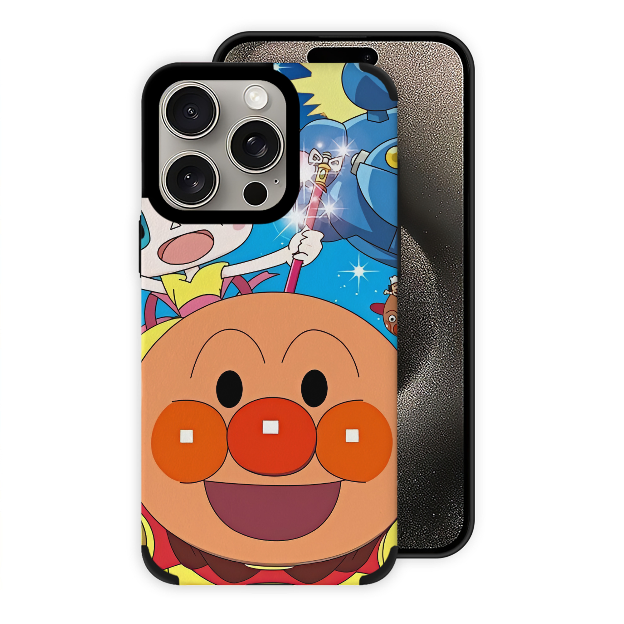 （画像用） アンパンマン Anpanman 【iPhone15ProMax対応】 PUレザー スマホケース 耐衝撃＆黄変防止