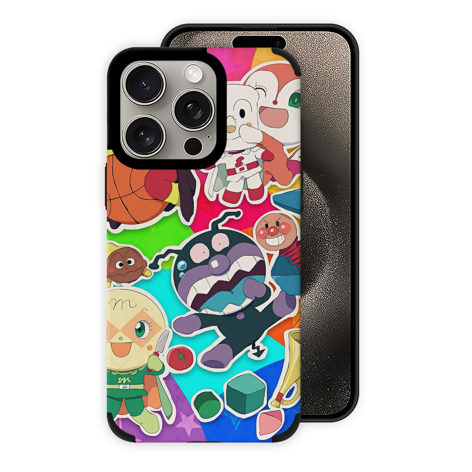 （画像用） アンパンマン Anpanman 【iPhone15ProMax対応】 PUレザー スマホケース 耐衝撃＆黄変防止
