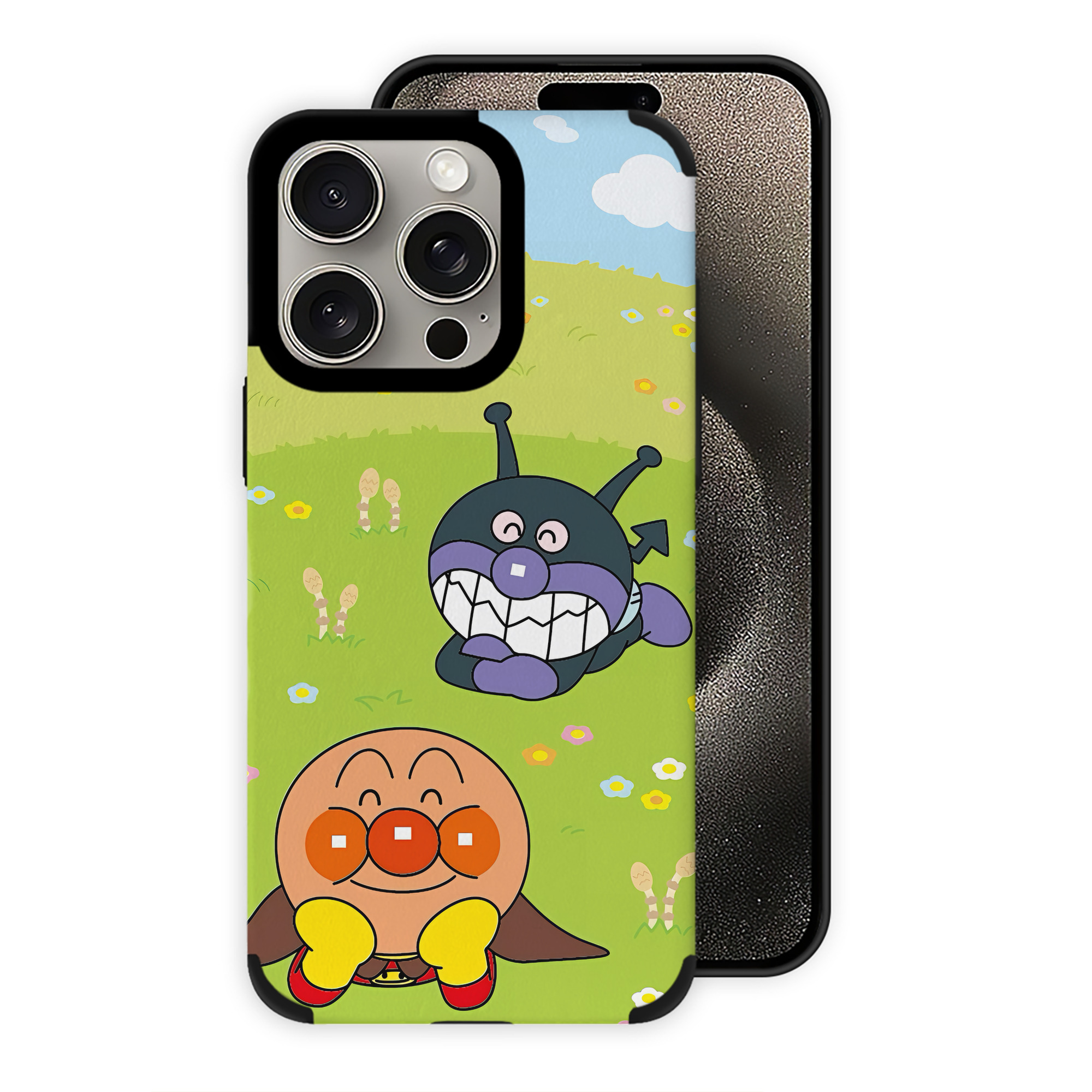 （画像用） アンパンマン Anpanman 【iPhone15ProMax対応】 PUレザー スマホケース 耐衝撃＆黄変防止