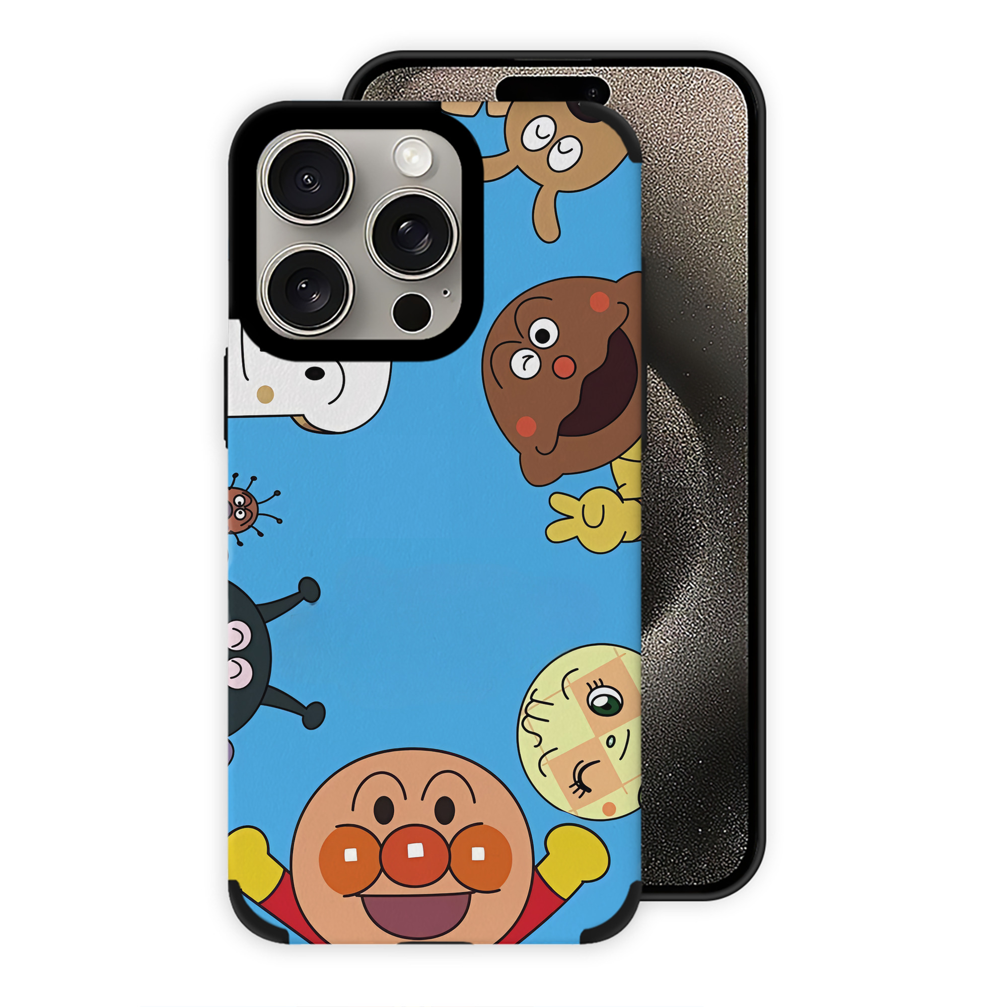 （画像用） アンパンマン Anpanman 【iPhone15ProMax対応】 PUレザー スマホケース 耐衝撃＆黄変防止