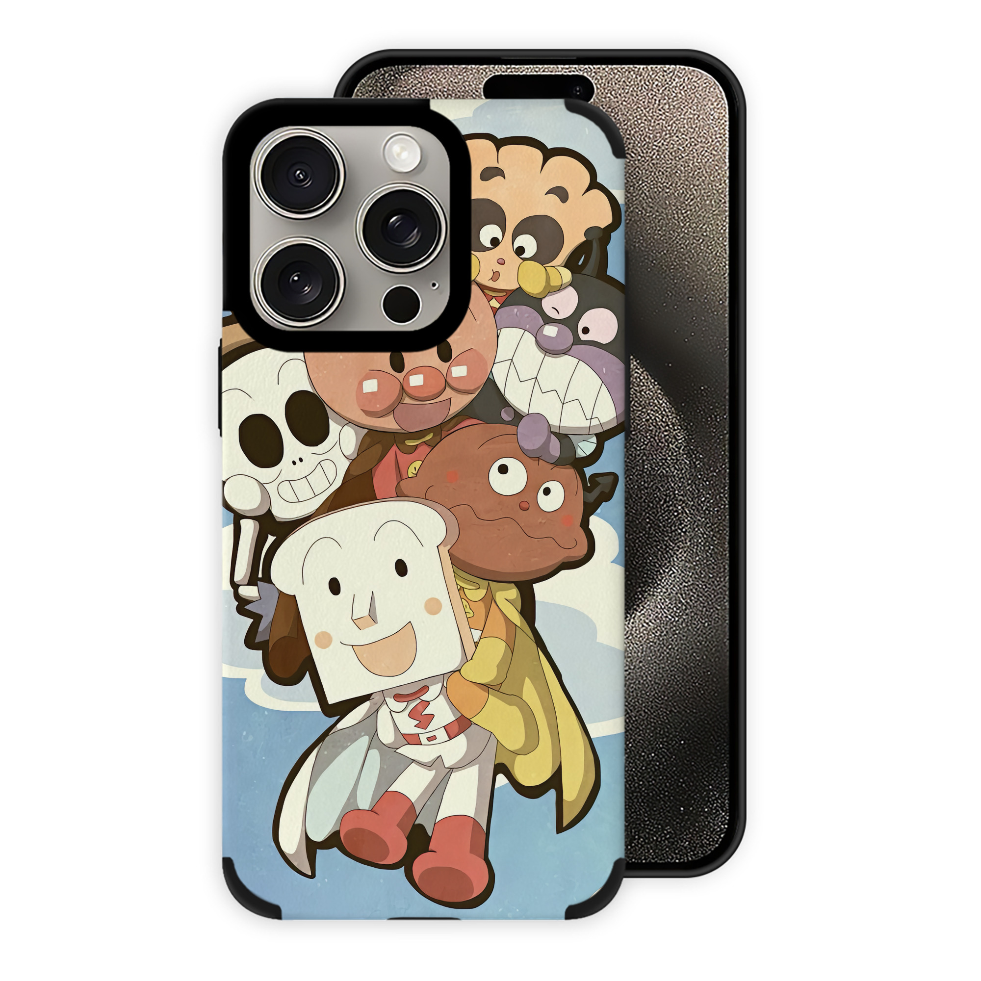 （画像用） アンパンマン Anpanman 【iPhone15ProMax対応】 PUレザー スマホケース 耐衝撃＆黄変防止