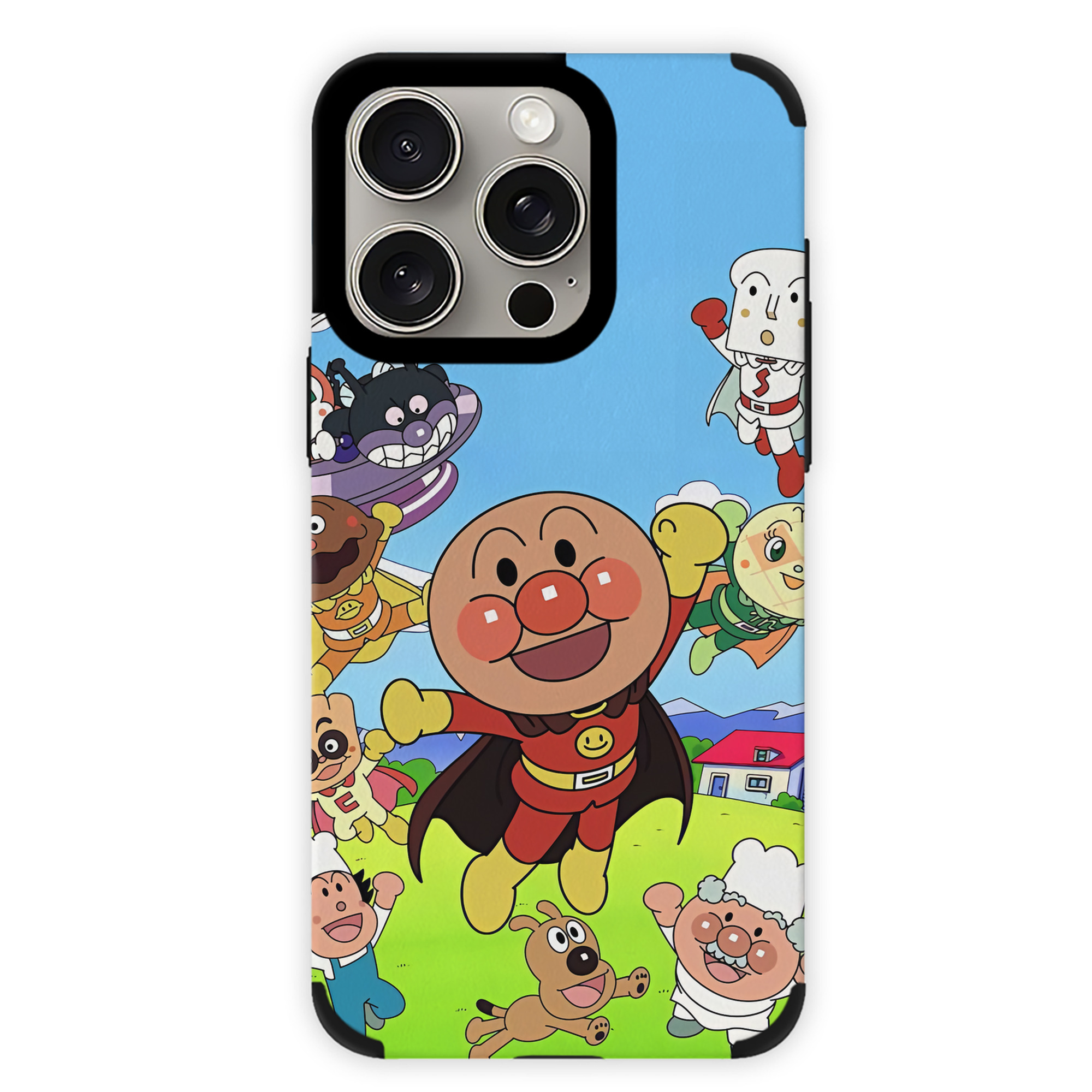 （画像用） アンパンマン Anpanman 【iPhone15ProMax対応】 PUレザー スマホケース 耐衝撃＆黄変防止