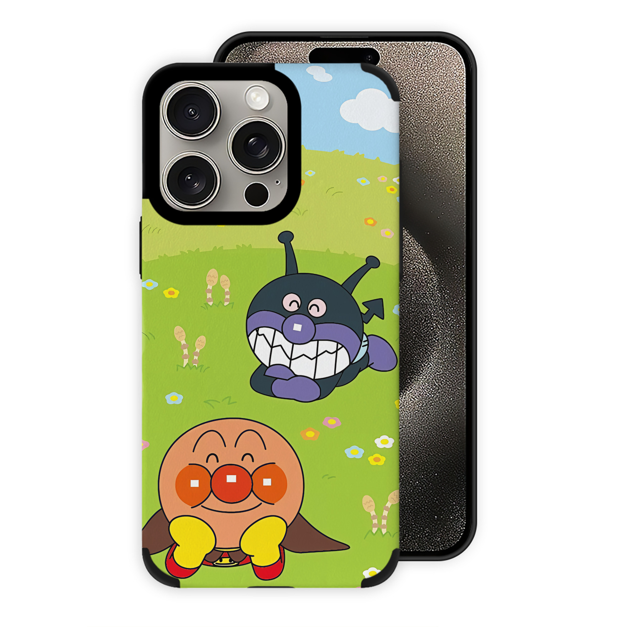 （画像用） アンパンマン Anpanman 【iPhone15ProMax対応】 PUレザー スマホケース 耐衝撃＆黄変防止