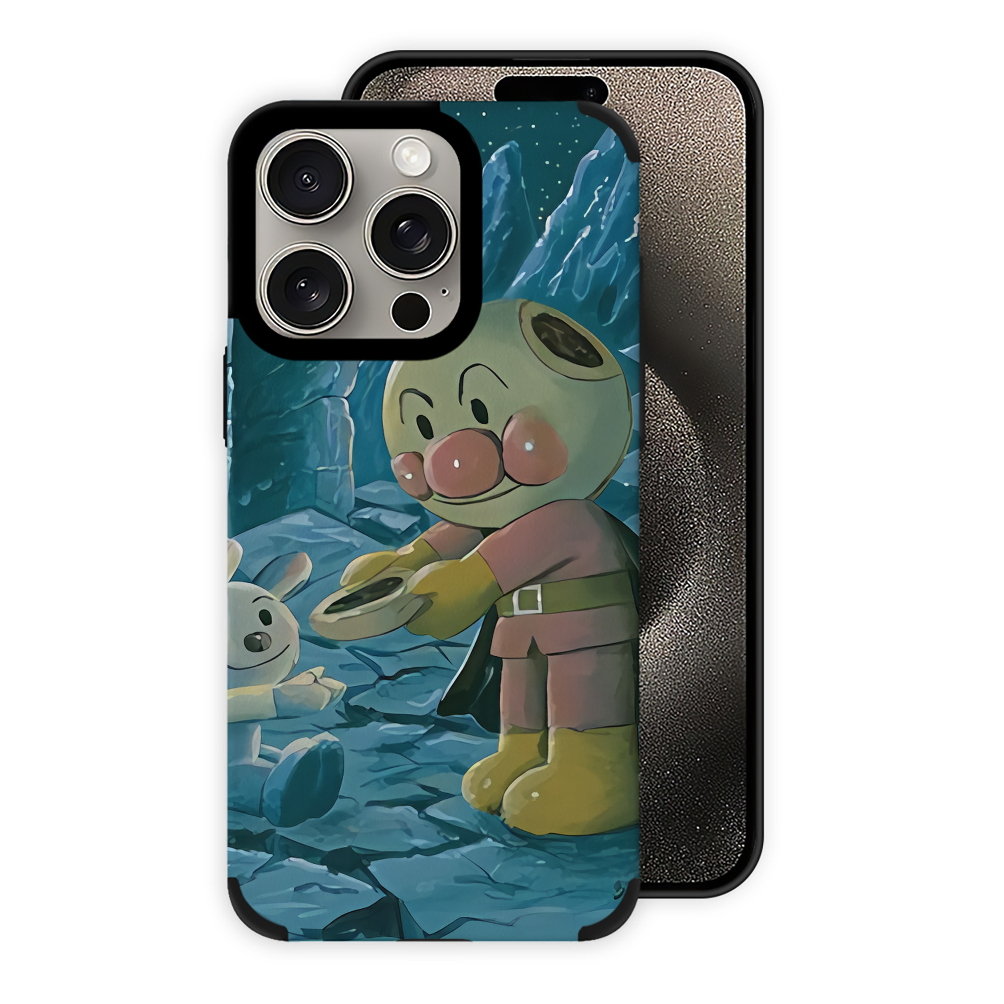 （画像用） アンパンマン Anpanman 【iPhone15ProMax対応】 PUレザー スマホケース 耐衝撃＆黄変防止