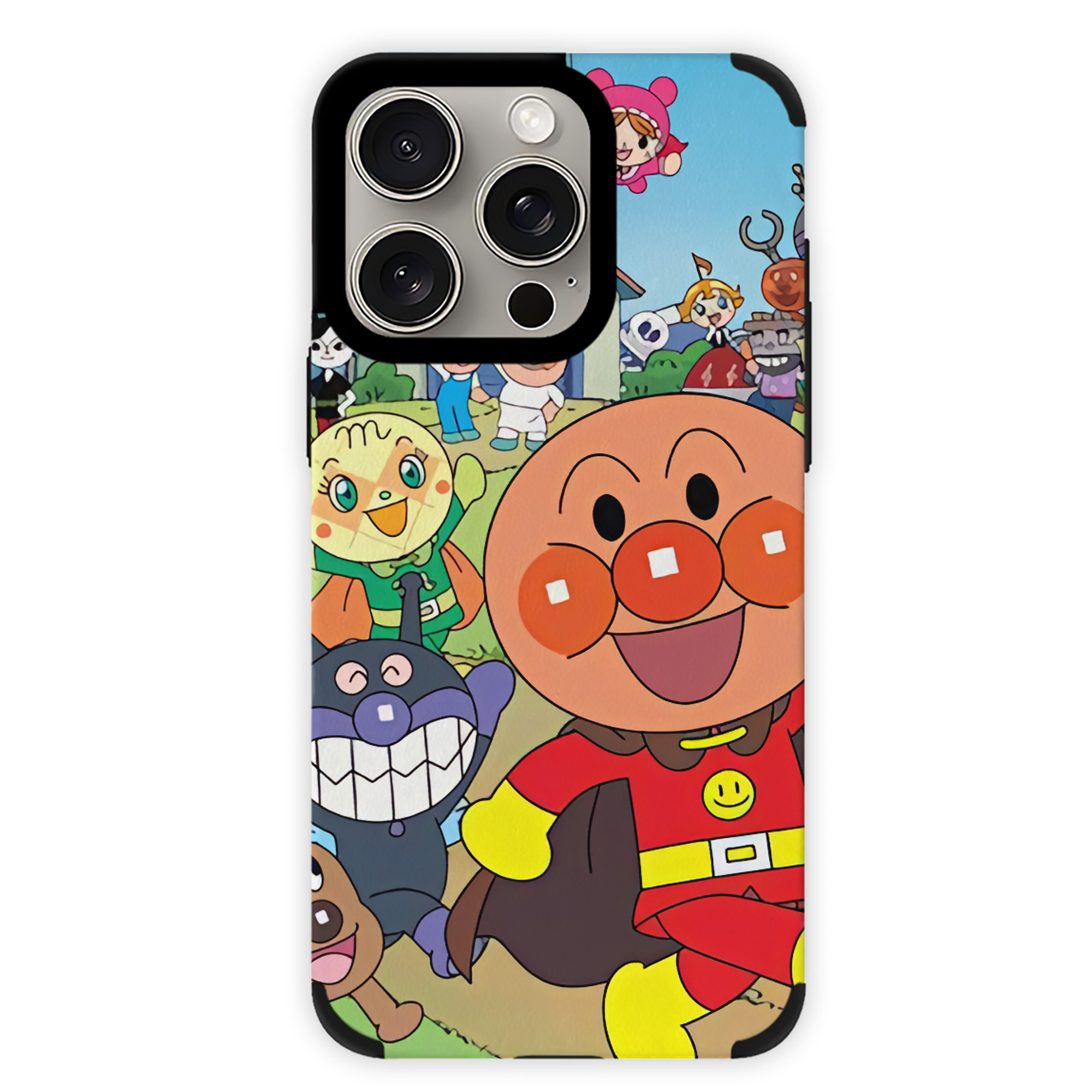 （画像用） アンパンマン Anpanman 【iPhone15ProMax対応】 PUレザー スマホケース 耐衝撃＆黄変防止