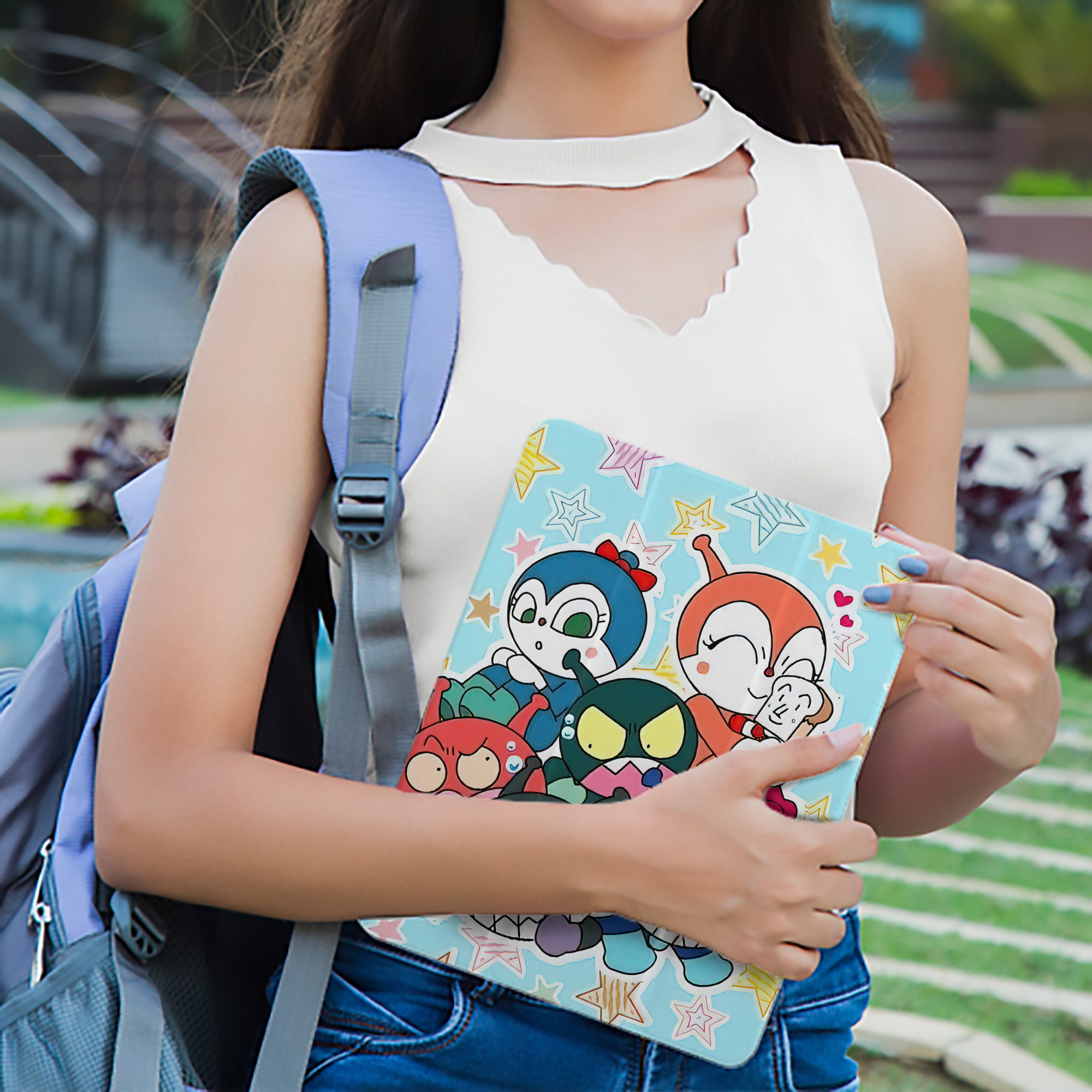 アンパンマン Anpanman IPad ケース ペン収納付き 三つ折りスタンド PUレザー×シリコン 対応機種9.5/10.5/10.9インチ