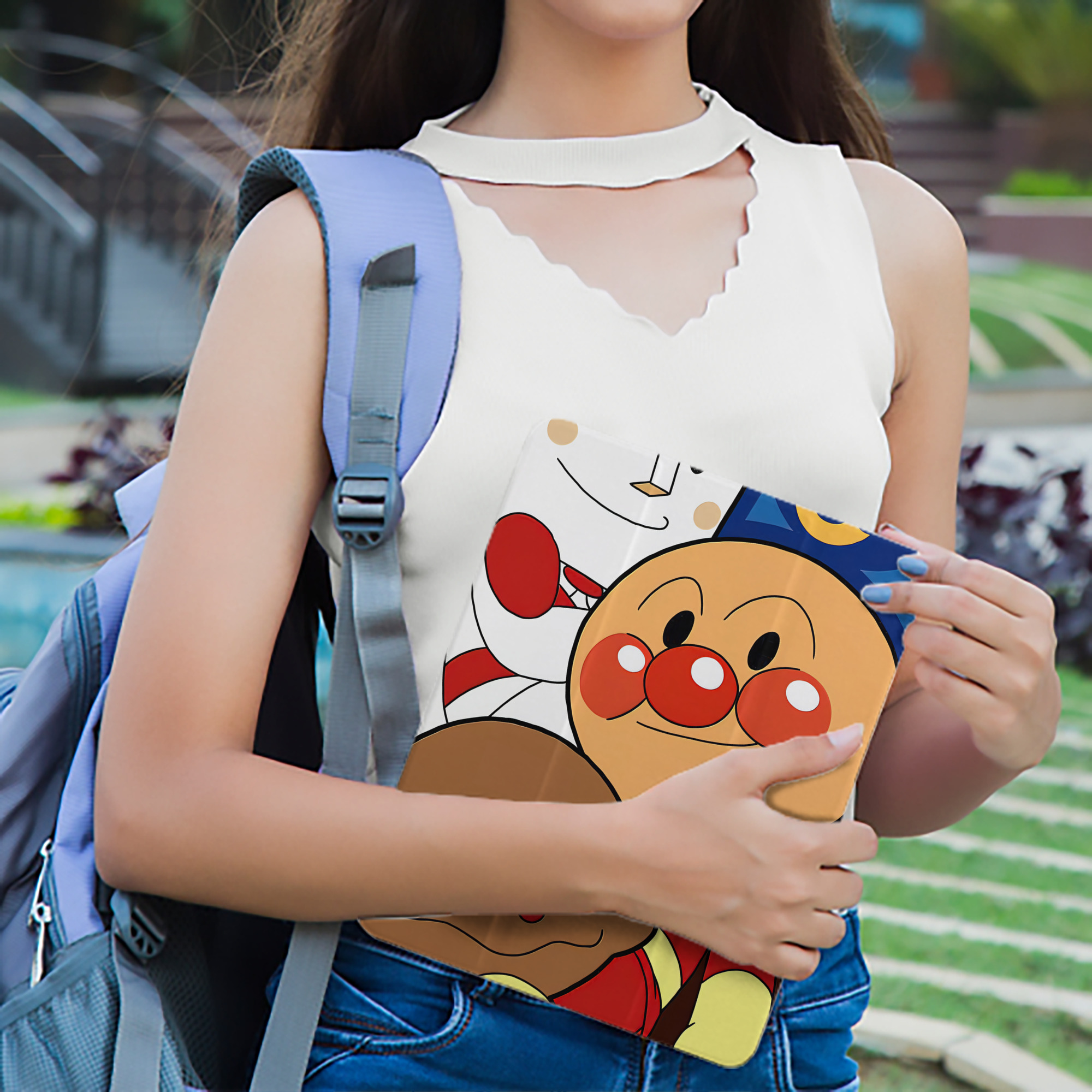 アンパンマン Anpanman IPad ケース ペン収納付き 三つ折りスタンド PUレザー×シリコン 対応機種9.5/10.5/10.9インチ