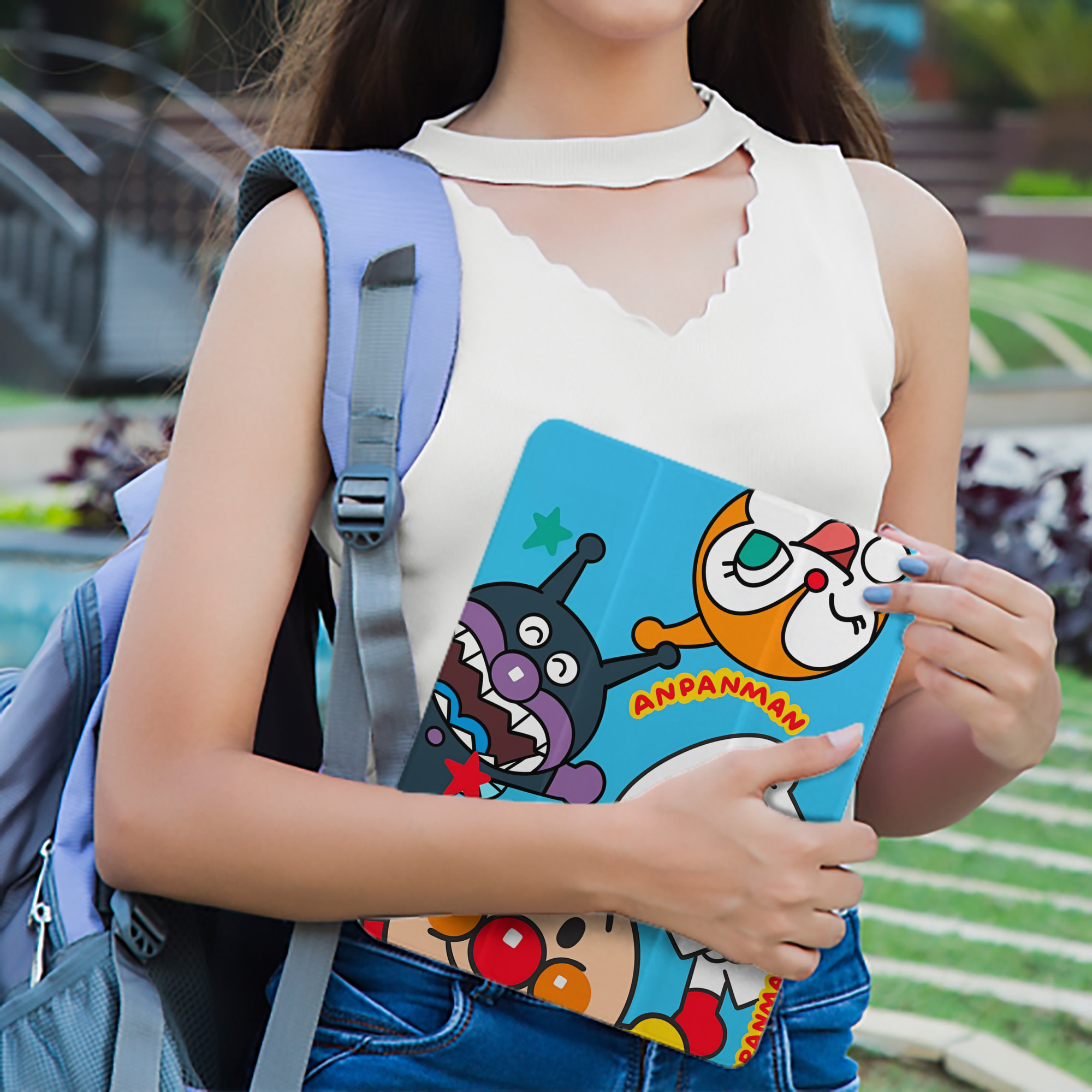 アンパンマン Anpanman IPad ケース ペン収納付き 三つ折りスタンド PUレザー×シリコン 対応機種9.5/10.5/10.9インチ