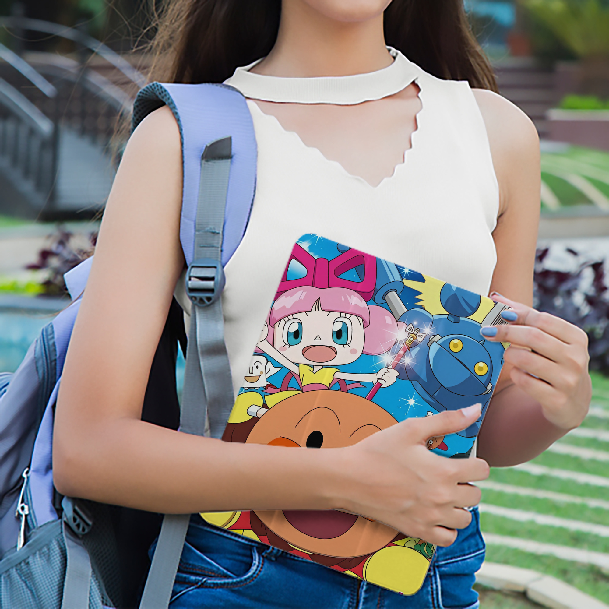アンパンマン Anpanman IPad ケース ペン収納付き 三つ折りスタンド PUレザー×シリコン 対応機種9.5/10.5/10.9インチ