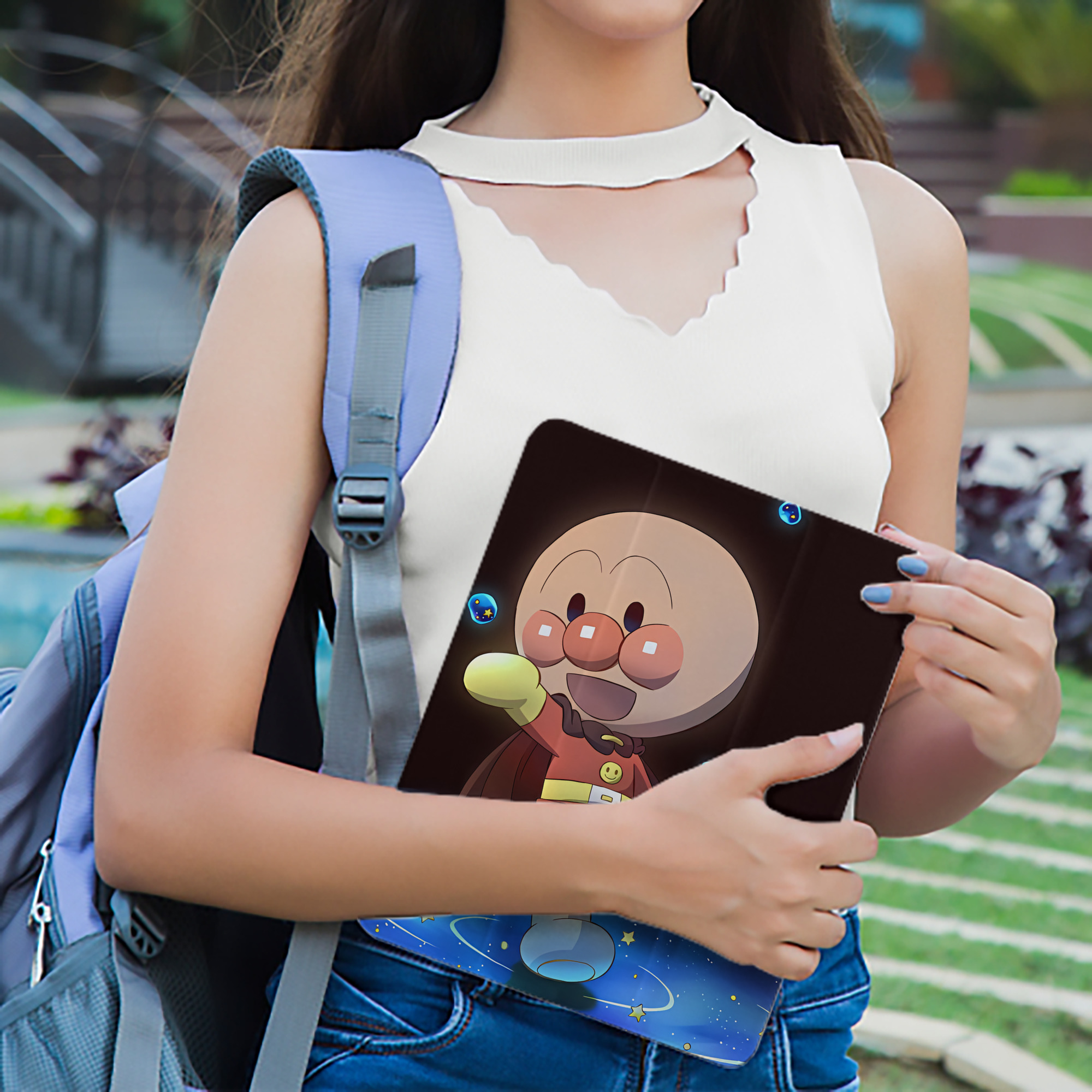 アンパンマン Anpanman IPad ケース ペン収納付き 三つ折りスタンド PUレザー×シリコン 対応機種9.5/10.5/10.9インチ