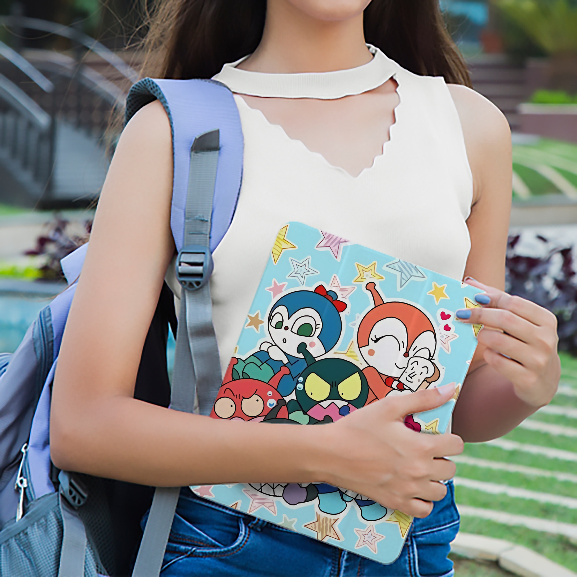 アンパンマン Anpanman IPad ケース ペン収納付き 三つ折りスタンド PUレザー×シリコン 対応機種9.5/10.5/10.9インチ