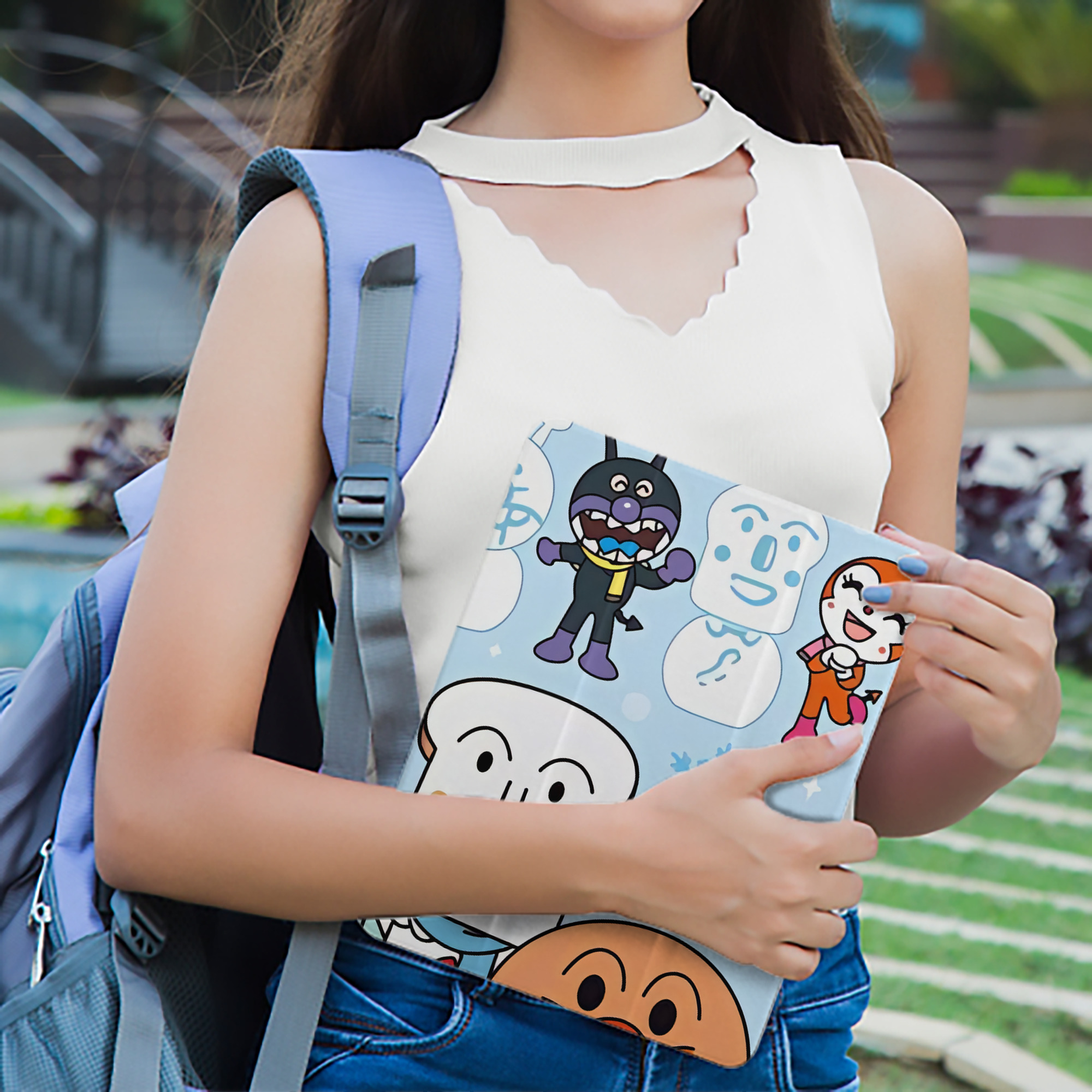 アンパンマン Anpanman IPad ケース ペン収納付き 三つ折りスタンド PUレザー×シリコン 対応機種9.5/10.5/10.9インチ