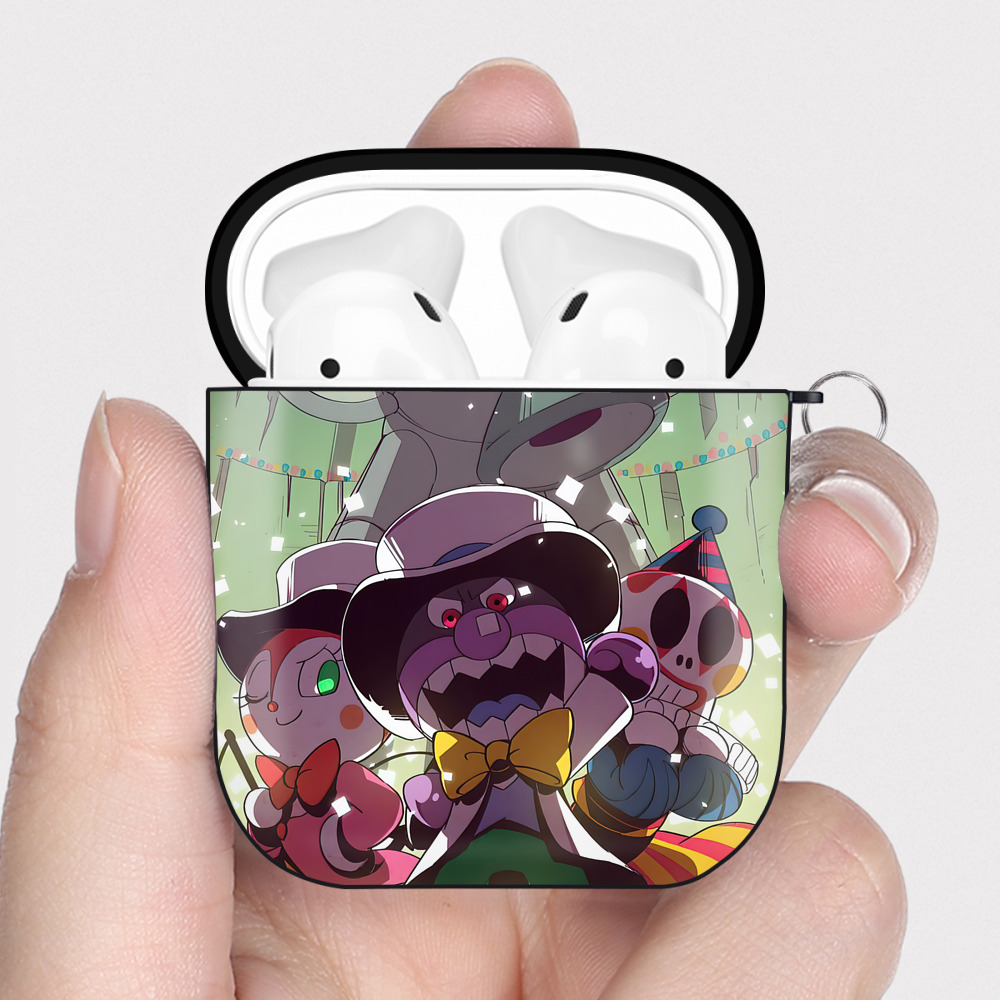 （画像用） アンパンマン Anpanman AirPods 第2世代保護ケース ハードシェル ブラック 耐衝撃・防指紋・カラビナ付き