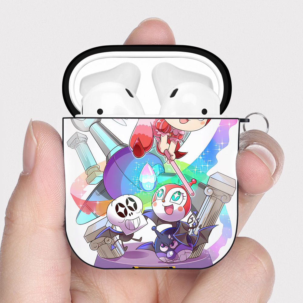（画像用） アンパンマン Anpanman AirPods 第2世代保護ケース ハードシェル ブラック 耐衝撃・防指紋・カラビナ付き