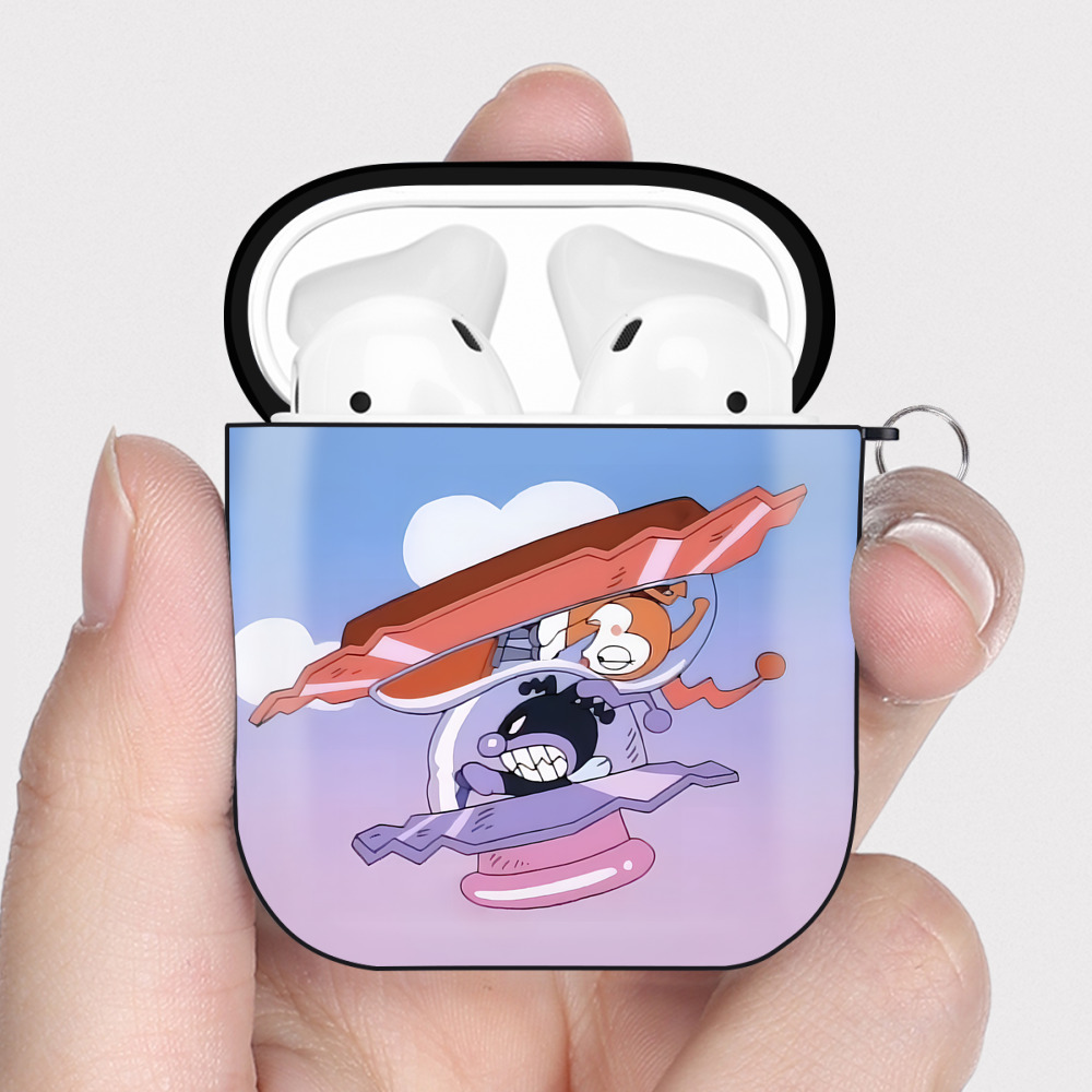 （画像用） アンパンマン Anpanman AirPods 第2世代保護ケース ハードシェル ブラック 耐衝撃・防指紋・カラビナ付き