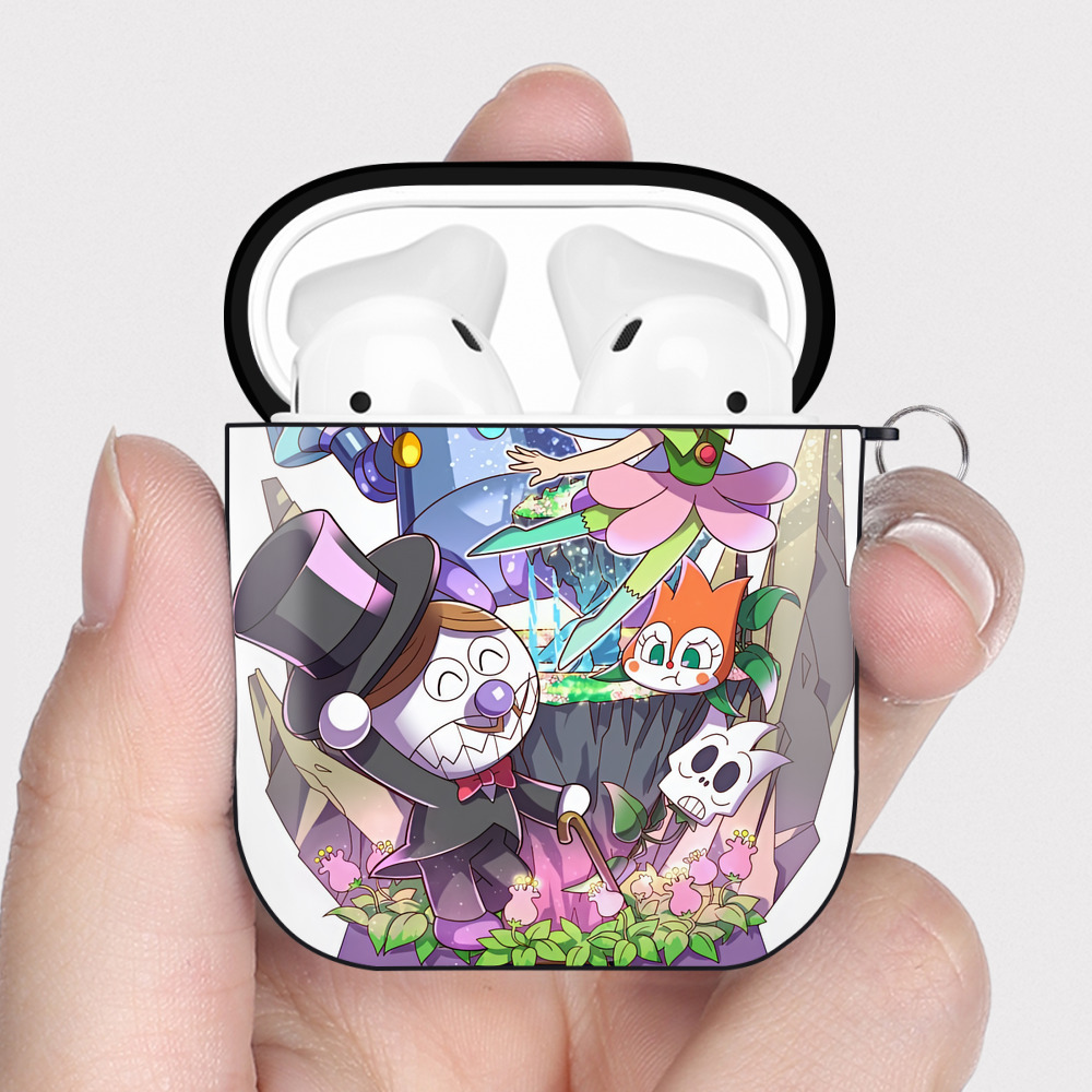 （画像用） アンパンマン Anpanman AirPods 第2世代保護ケース ハードシェル ブラック 耐衝撃・防指紋・カラビナ付き