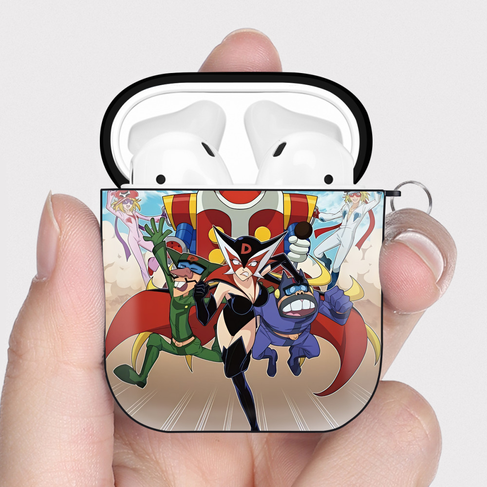 （画像用） アンパンマン Anpanman AirPods 第2世代保護ケース ハードシェル ブラック 耐衝撃・防指紋・カラビナ付き
