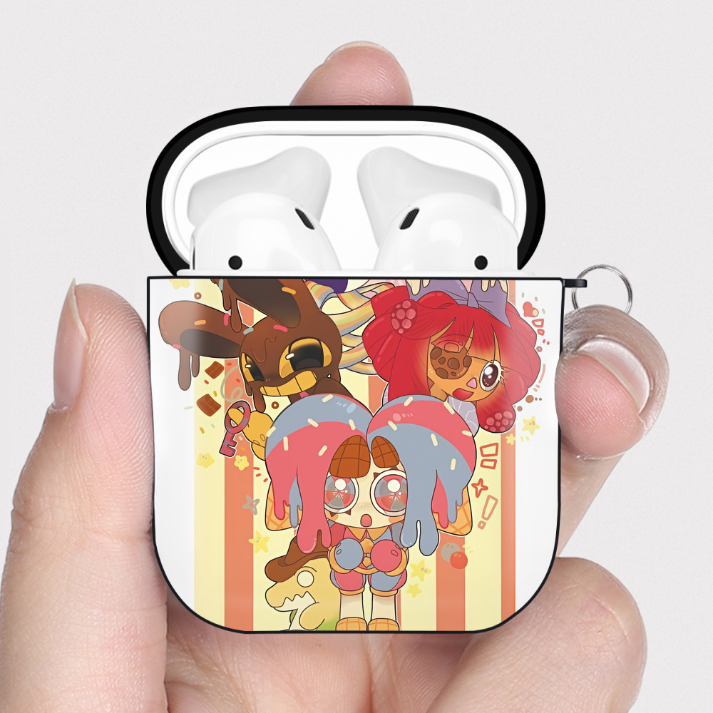（画像用） アンパンマン Anpanman AirPods 第2世代保護ケース ハードシェル ブラック 耐衝撃・防指紋・カラビナ付き