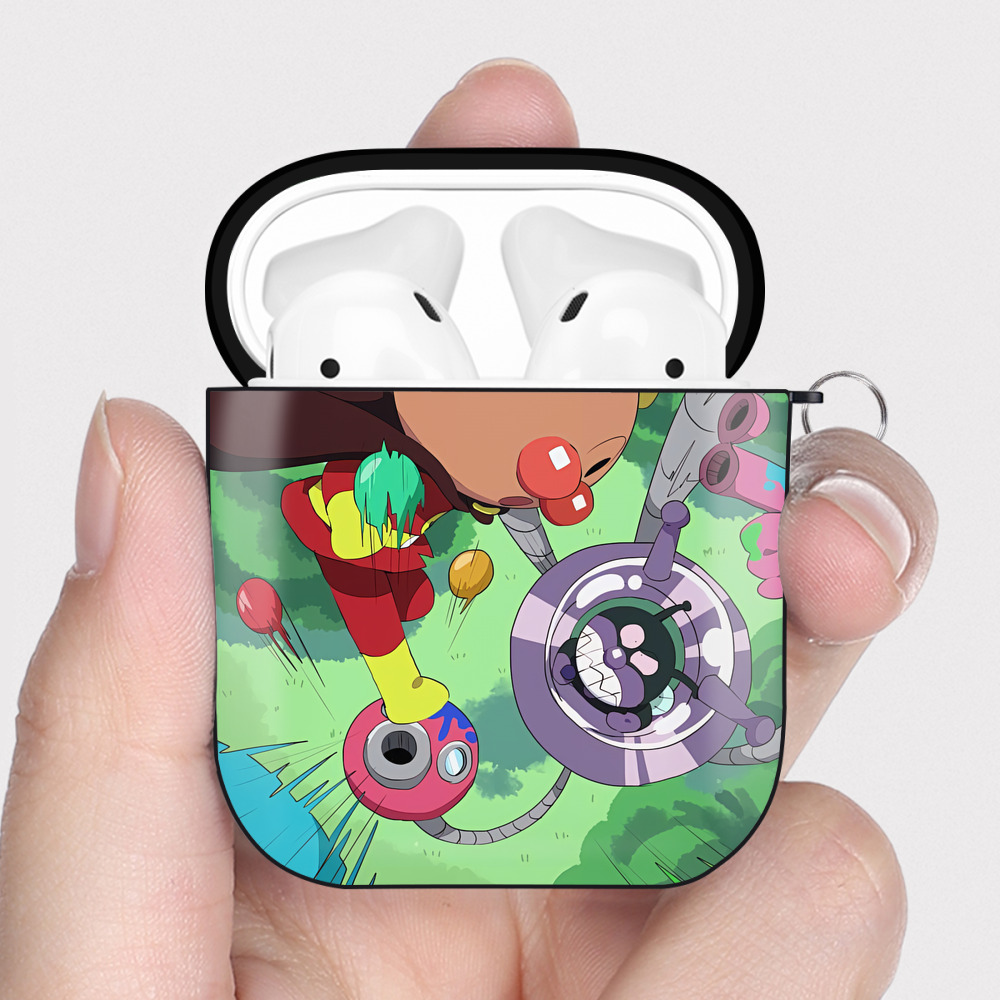 （画像用） アンパンマン Anpanman AirPods 第2世代保護ケース ハードシェル ブラック 耐衝撃・防指紋・カラビナ付き