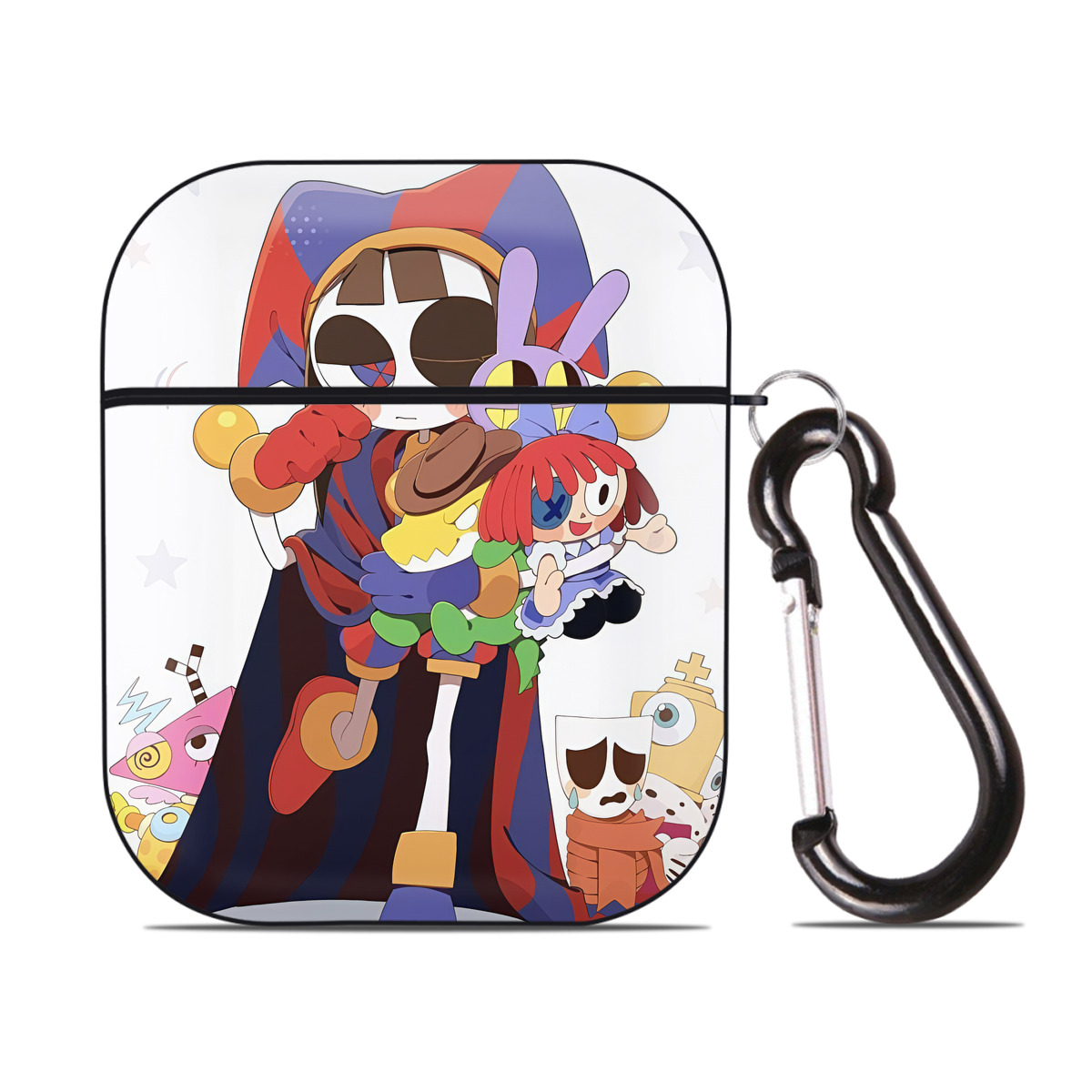 （画像用） アンパンマン Anpanman AirPods 第2世代保護ケース ハードシェル ブラック 耐衝撃・防指紋・カラビナ付き
