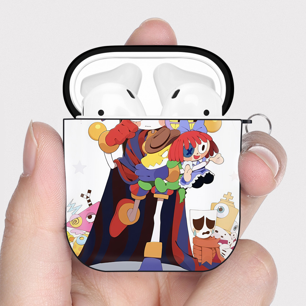 （画像用） アンパンマン Anpanman AirPods 第2世代保護ケース ハードシェル ブラック 耐衝撃・防指紋・カラビナ付き