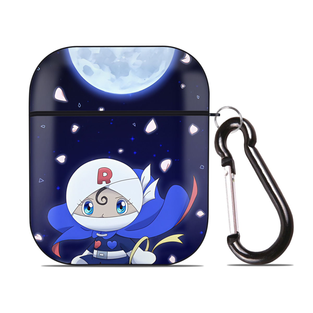 （画像用） アンパンマン Anpanman AirPods 第2世代保護ケース ハードシェル ブラック 耐衝撃・防指紋・カラビナ付き