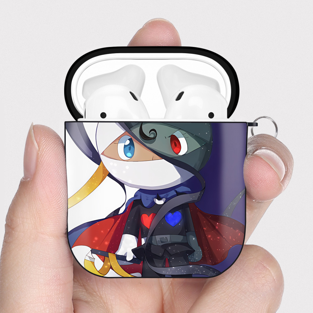 （画像用） アンパンマン Anpanman AirPods 第2世代保護ケース ハードシェル ブラック 耐衝撃・防指紋・カラビナ付き