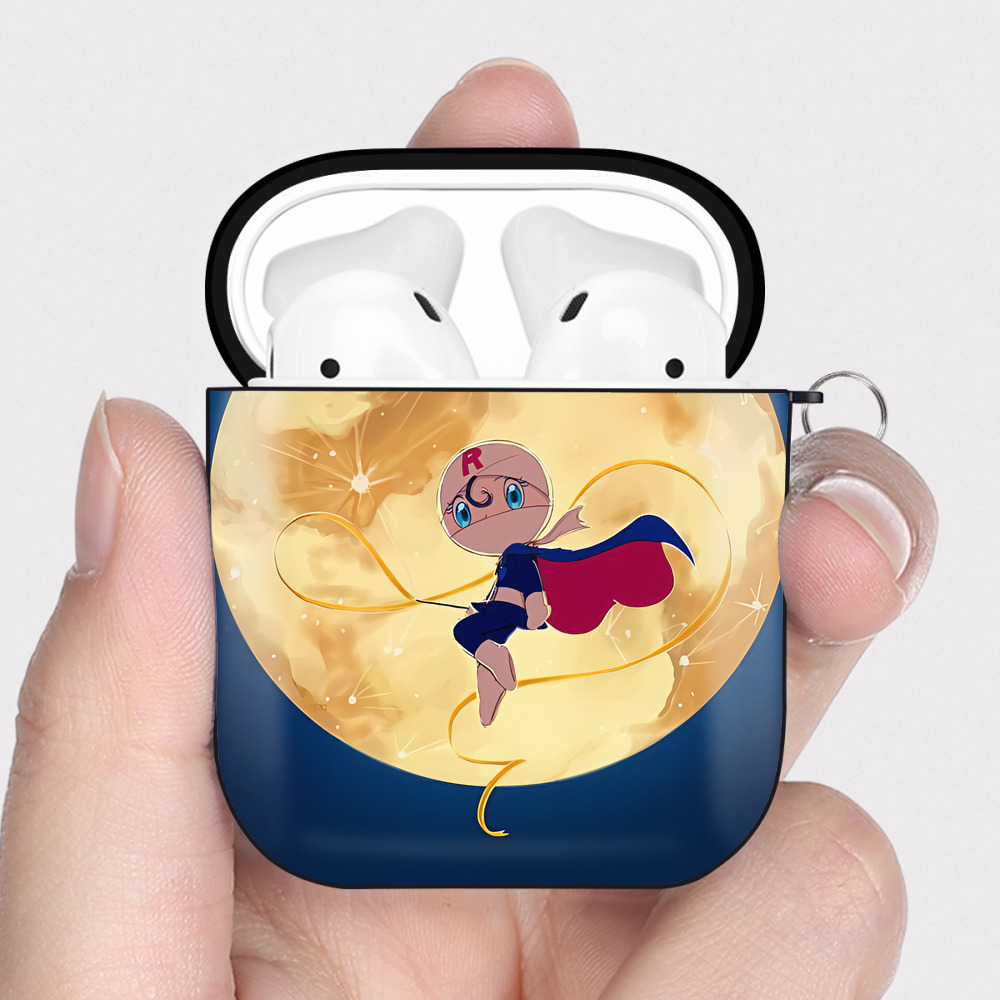 （画像用） アンパンマン Anpanman AirPods 第2世代保護ケース ハードシェル ブラック 耐衝撃・防指紋・カラビナ付き