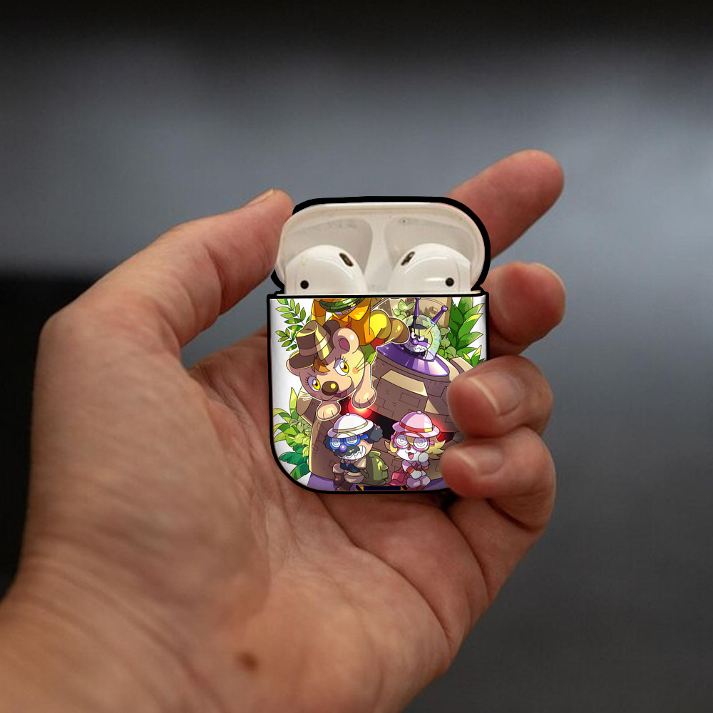 アンパンマン Anpanman AirPods 第2世代保護ケース ハードシェル ブラック 耐衝撃・防指紋・カラビナ付き