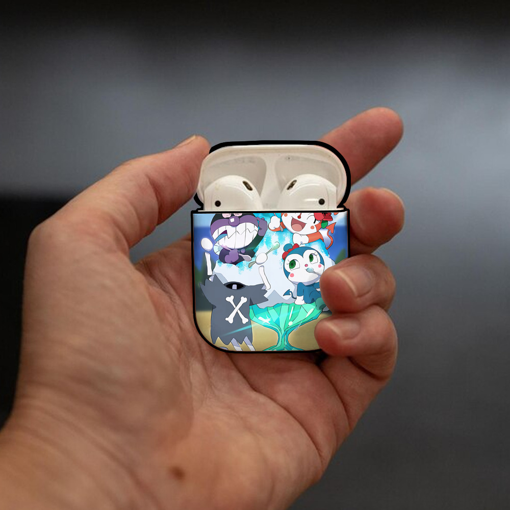 アンパンマン Anpanman AirPods 第2世代保護ケース ハードシェル ブラック 耐衝撃・防指紋・カラビナ付き