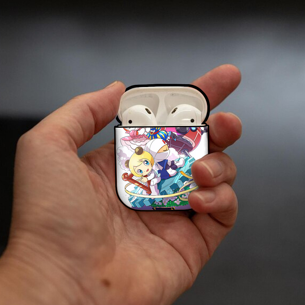 アンパンマン Anpanman AirPods 第2世代保護ケース ハードシェル ブラック 耐衝撃・防指紋・カラビナ付き