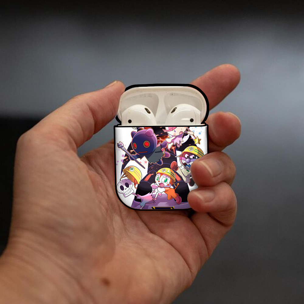 アンパンマン Anpanman AirPods 第2世代保護ケース ハードシェル ブラック 耐衝撃・防指紋・カラビナ付き