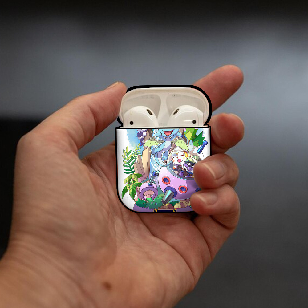 アンパンマン Anpanman AirPods 第2世代保護ケース ハードシェル ブラック 耐衝撃・防指紋・カラビナ付き