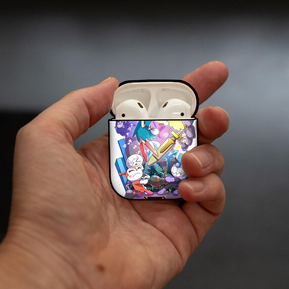 アンパンマン Anpanman AirPods 第2世代保護ケース ハードシェル ブラック 耐衝撃・防指紋・カラビナ付き
