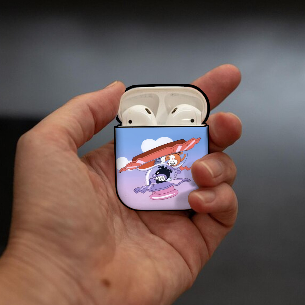 アンパンマン Anpanman AirPods 第2世代保護ケース ハードシェル ブラック 耐衝撃・防指紋・カラビナ付き