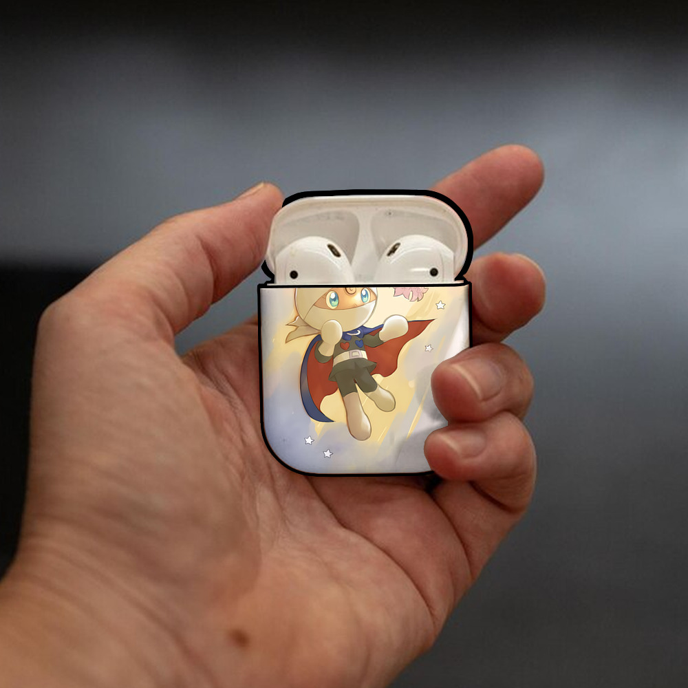 アンパンマン Anpanman AirPods 第2世代保護ケース ハードシェル ブラック 耐衝撃・防指紋・カラビナ付き