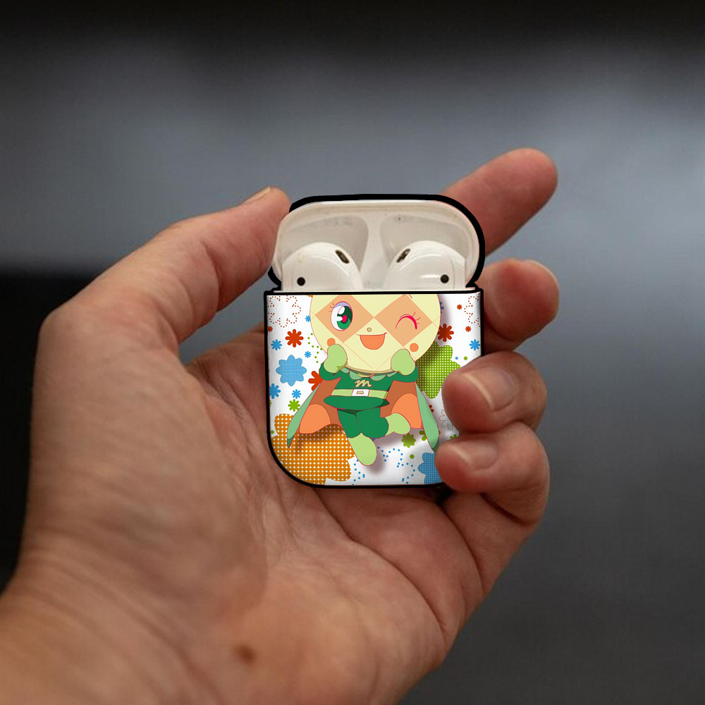 アンパンマン Anpanman AirPods 第2世代保護ケース ハードシェル ブラック 耐衝撃・防指紋・カラビナ付き