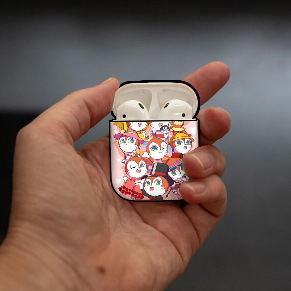 アンパンマン Anpanman AirPods 第2世代保護ケース ハードシェル ブラック 耐衝撃・防指紋・カラビナ付き