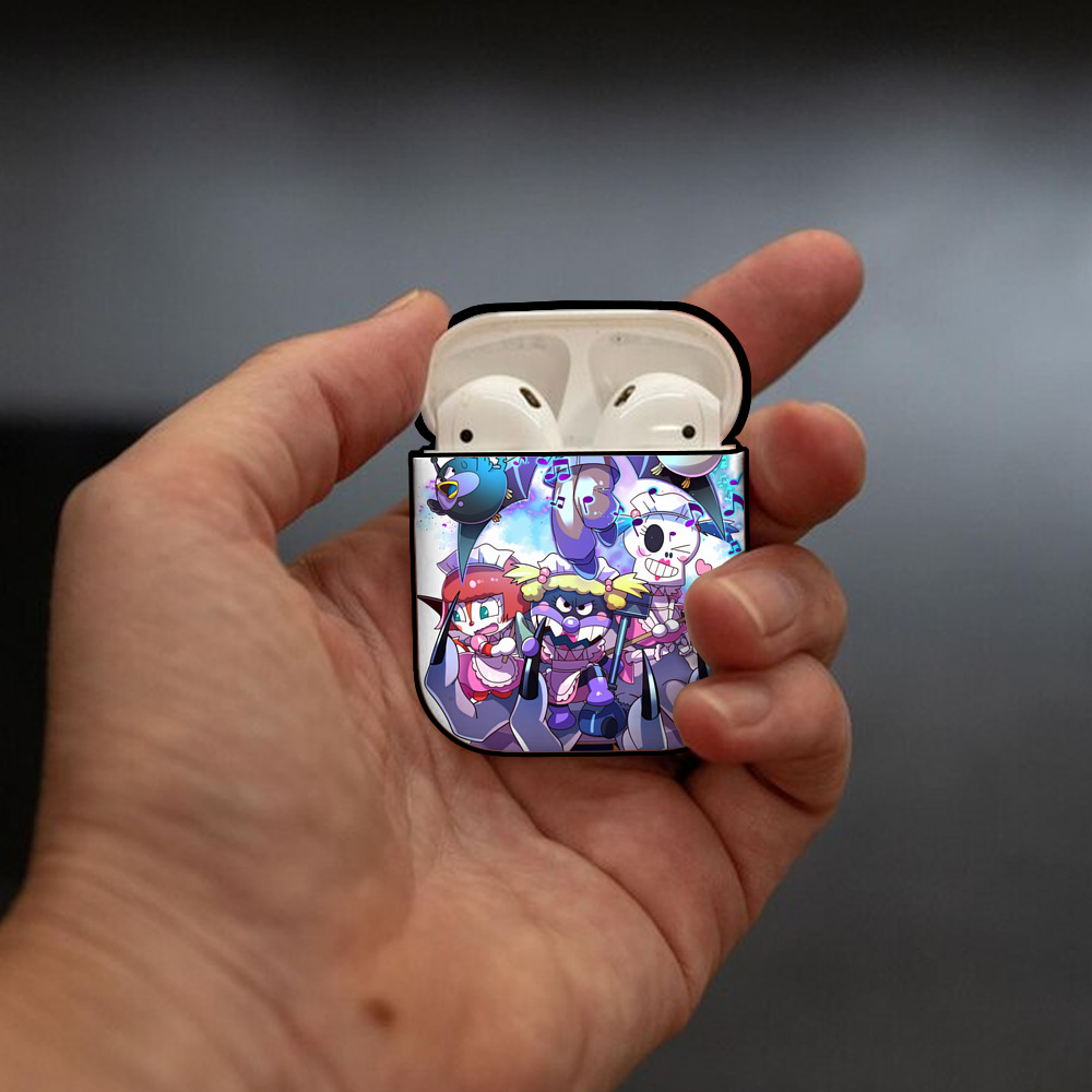 アンパンマン Anpanman AirPods 第2世代保護ケース ハードシェル ブラック 耐衝撃・防指紋・カラビナ付き