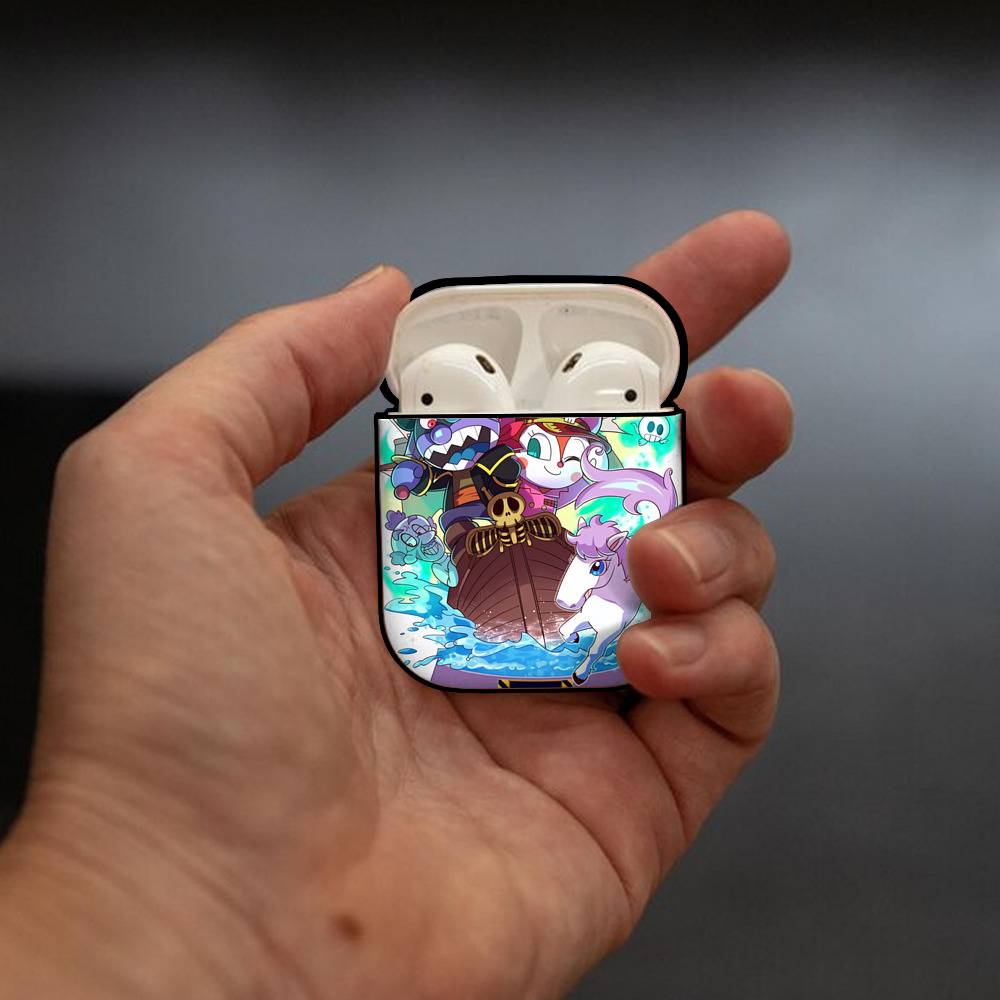 アンパンマン Anpanman AirPods 第2世代保護ケース ハードシェル ブラック 耐衝撃・防指紋・カラビナ付き