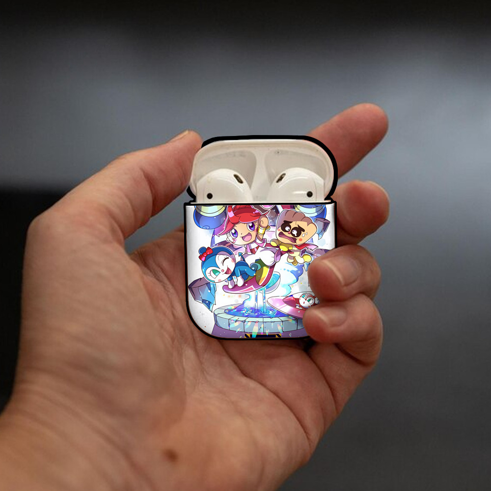 アンパンマン Anpanman AirPods 第2世代保護ケース ハードシェル ブラック 耐衝撃・防指紋・カラビナ付き