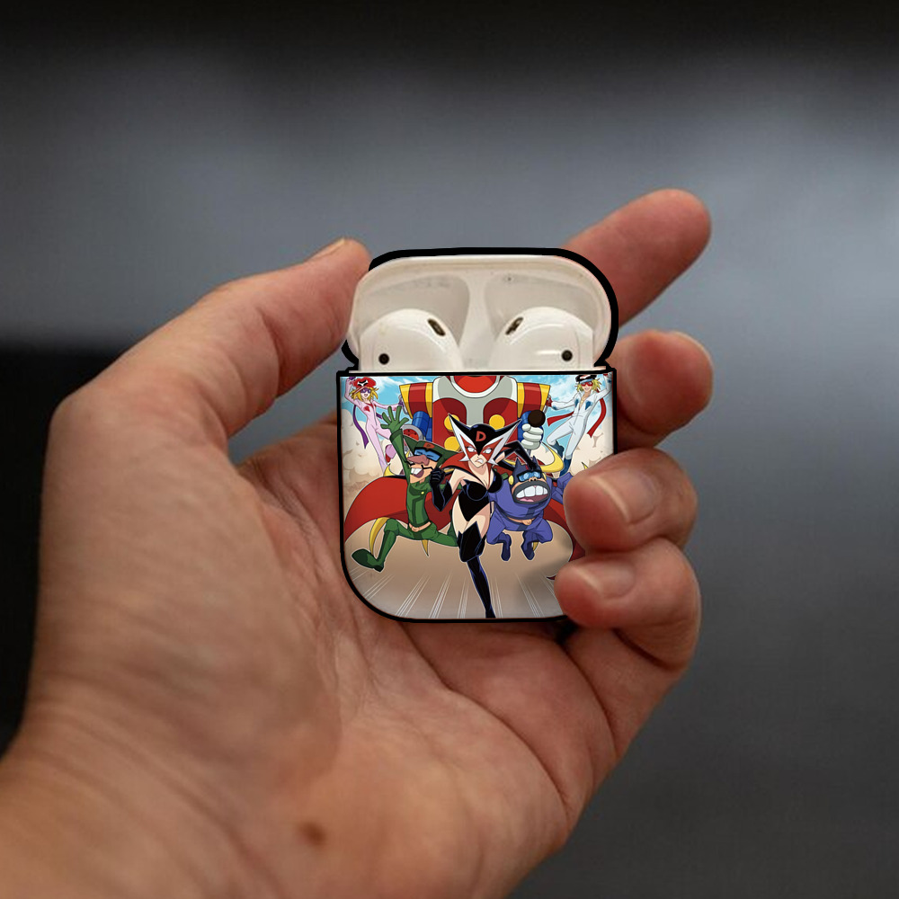 アンパンマン Anpanman AirPods 第2世代保護ケース ハードシェル ブラック 耐衝撃・防指紋・カラビナ付き