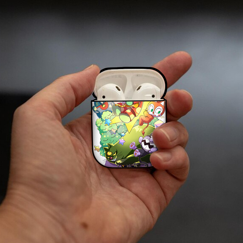 アンパンマン Anpanman AirPods 第2世代保護ケース ハードシェル ブラック 耐衝撃・防指紋・カラビナ付き