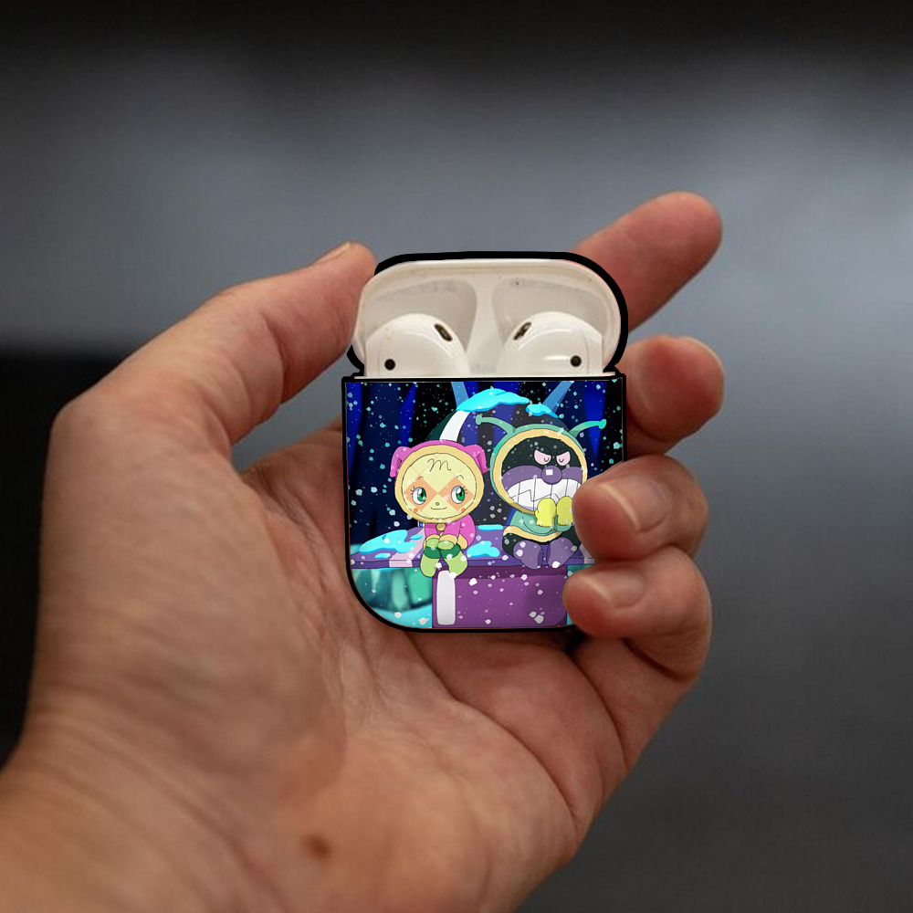 アンパンマン Anpanman AirPods 第2世代保護ケース ハードシェル ブラック 耐衝撃・防指紋・カラビナ付き