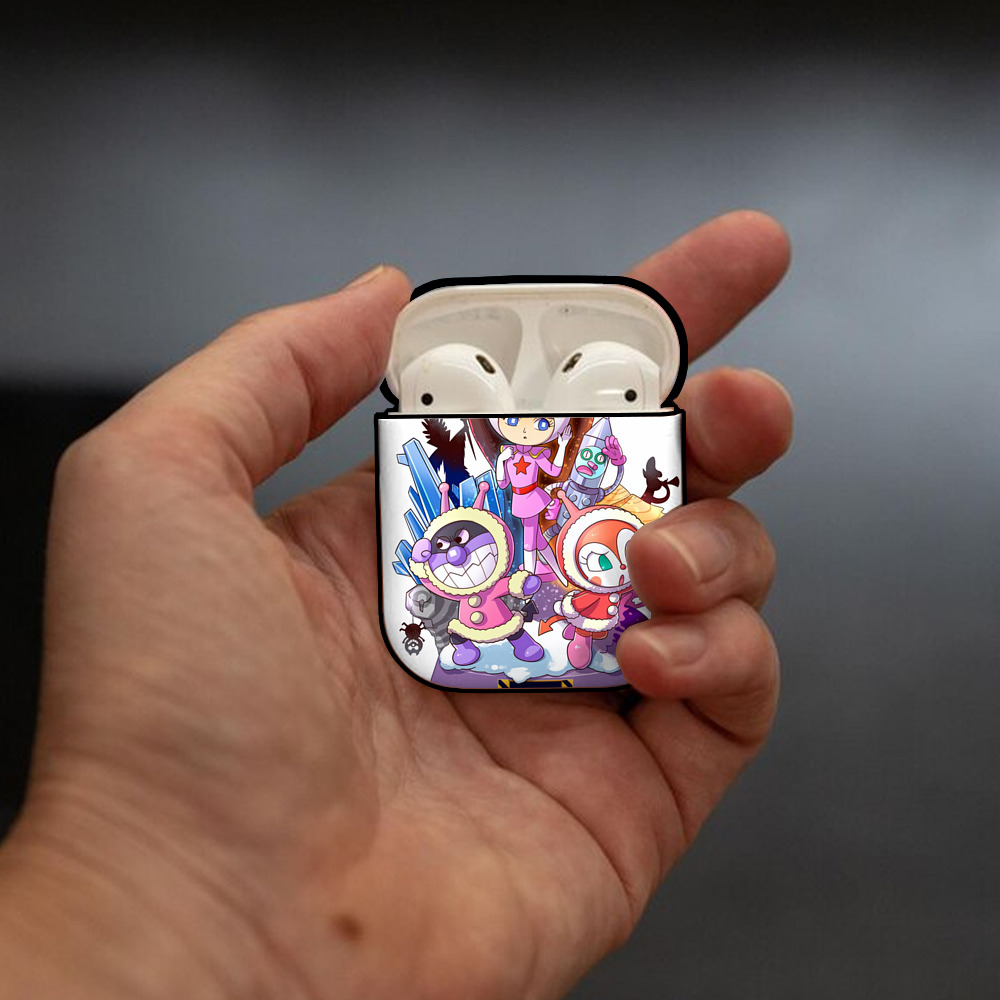 アンパンマン Anpanman AirPods 第2世代保護ケース ハードシェル ブラック 耐衝撃・防指紋・カラビナ付き