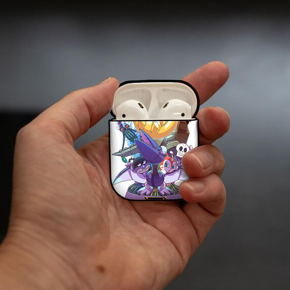アンパンマン Anpanman AirPods 第2世代保護ケース ハードシェル ブラック 耐衝撃・防指紋・カラビナ付き
