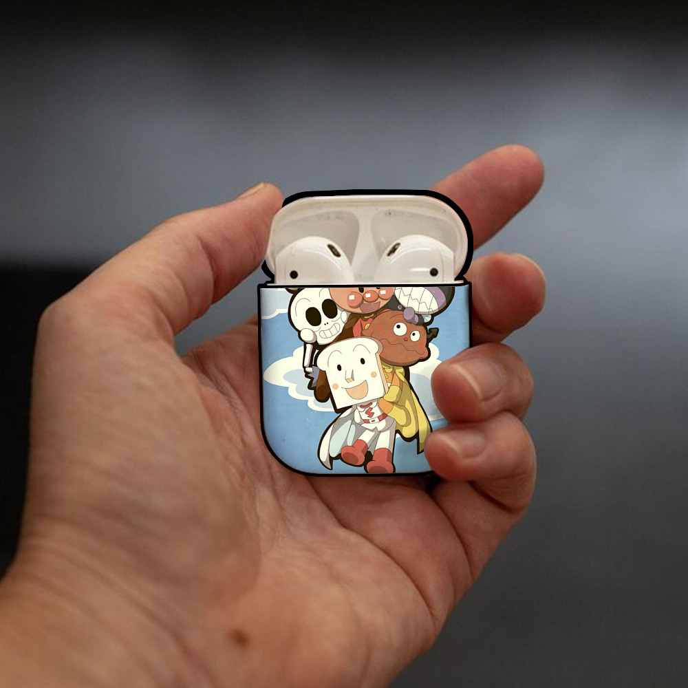 アンパンマン Anpanman AirPods 第2世代保護ケース ハードシェル ブラック 耐衝撃・防指紋・カラビナ付き