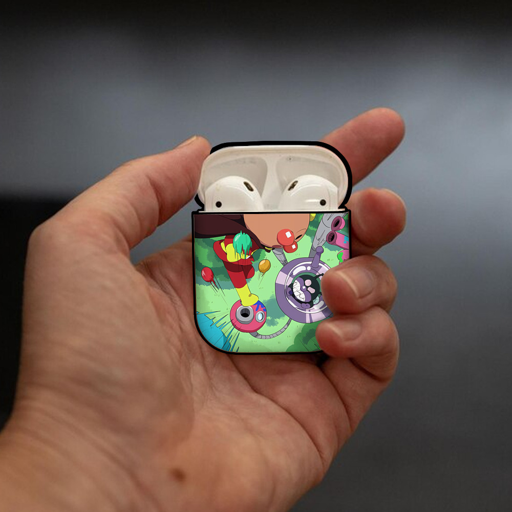 アンパンマン Anpanman AirPods 第2世代保護ケース ハードシェル ブラック 耐衝撃・防指紋・カラビナ付き