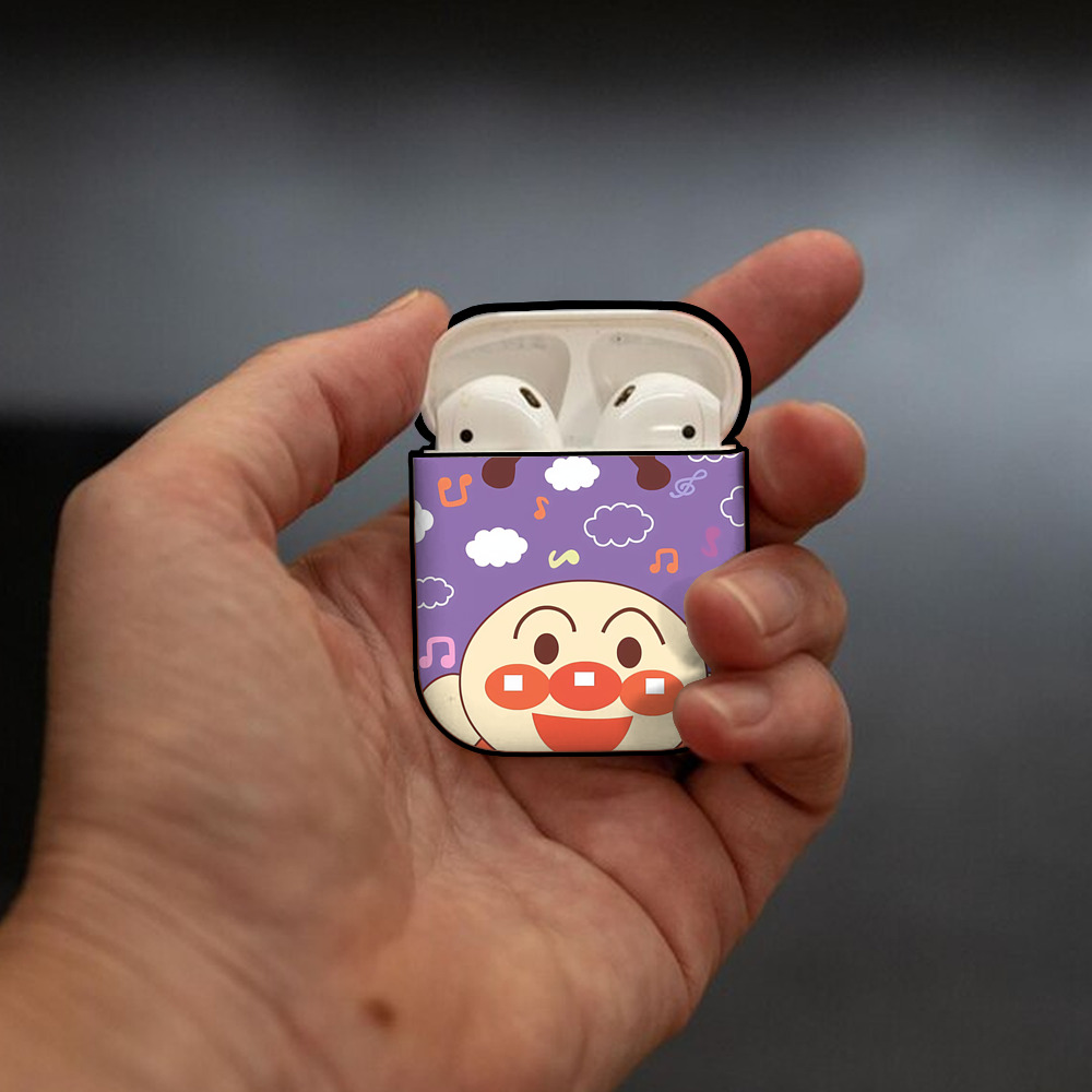 アンパンマン Anpanman AirPods 第2世代保護ケース ハードシェル ブラック 耐衝撃・防指紋・カラビナ付き