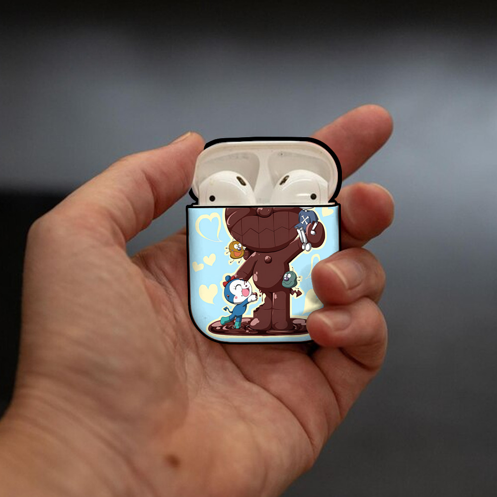 アンパンマン Anpanman AirPods 第2世代保護ケース ハードシェル ブラック 耐衝撃・防指紋・カラビナ付き